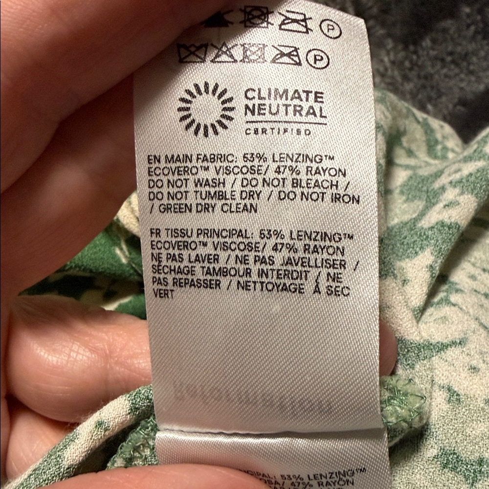 Reformation Calix Green &white Floral Mento pattern Mini Dress Ditsy Print - Picture 10 of 13